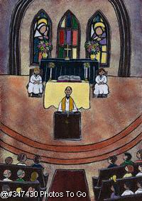 Illustration: Worship at church